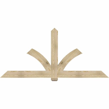 Ekena Millwork Redmond Rough Sawn Timber Gable Bracket, Douglas Fir, 96"W x 44"H x 4"D x 6"F, 11/12 Pitch GBW096X44X0406RED00RDF